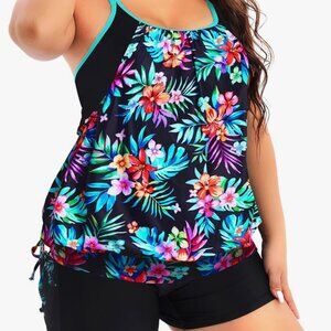 Holipick Tankini Swimsuits for Women Two Piece Tummy Control Bathing Plus Size